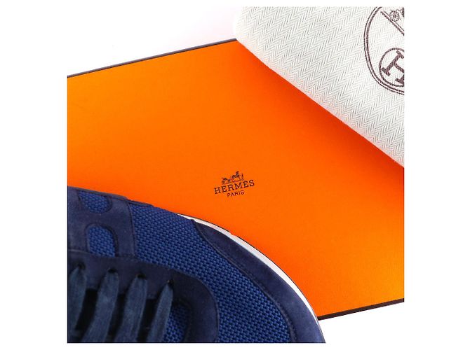 Hermès HERMES Trainer T.EU 41 Leder Marineblau - Ansicht 9