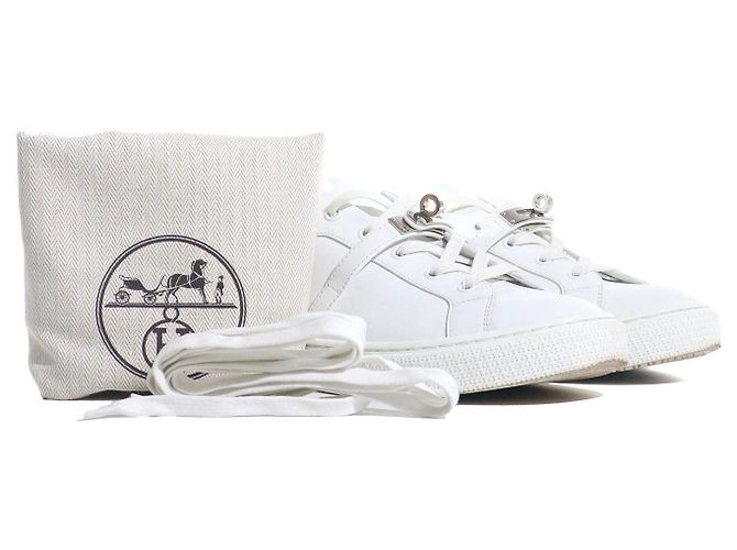 Kelly Hermès Tênis HERMES T.EU 39 Couro Branco - vista 7