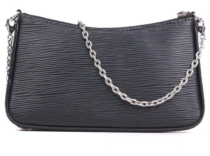 LOUIS VUITTON - Borsa a spalla Louis Vuitton Easy Pouch On Strap in pelle Epi nera Nero - vista 3