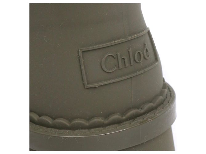 CHLOÉ - Chloé Raina Gummistiefel in khakifarbenem Gummi (Größe 36) - Ansicht 3