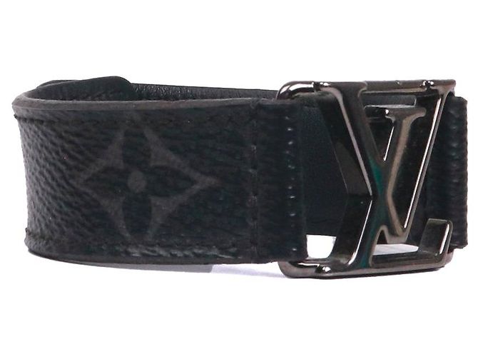 LOUIS VUITTON - Bracciale Slim LV Louis Vuitton in tela Monogram Eclipse (T19) Nero - vista 2