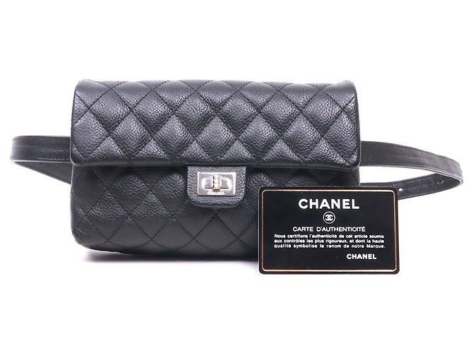 CHANEL - Borsa a cintura Chanel 2.55 in pelle nera grana Nero - vista 10