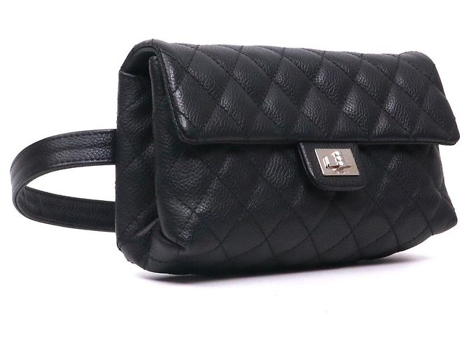 CHANEL - Borsa a cintura Chanel 2.55 in pelle nera grana Nero - vista 2