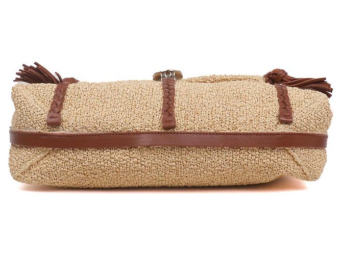 CHLOÉ - Pénélope MM Chloé Raphia Schultertasche Beige - Ansicht 4