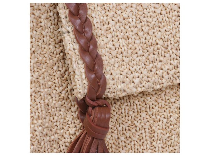 CHLOÉ - Pénélope MM Chloé Raphia Schultertasche Beige - Ansicht 6