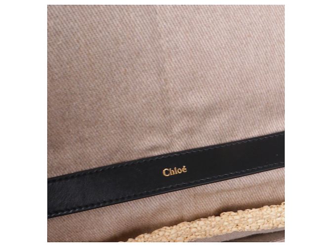 CHLOÉ - Pénélope MM Chloé Raphia Schultertasche Beige - Ansicht 7