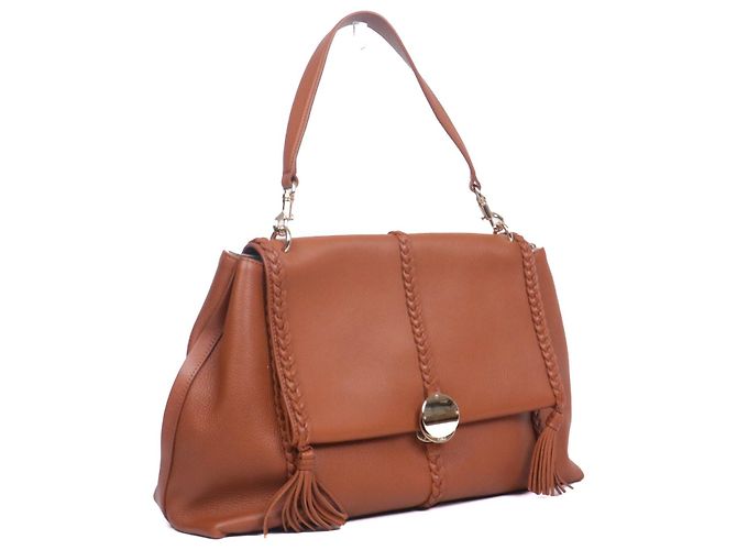 CHLOÉ - Borsa a spalla Chloé Penelope GM in pelle marrone grana - vista 2