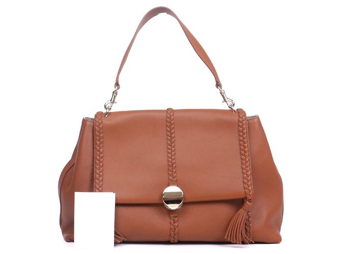 CHLOÉ - Borsa a spalla Chloé Penelope GM in pelle marrone grana - vista 8
