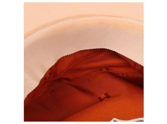 HERMÈS - Gorra Hermès Cabourg Cliquetis en algodón blanco cremoso (tamaño 59) Beige - vista 4