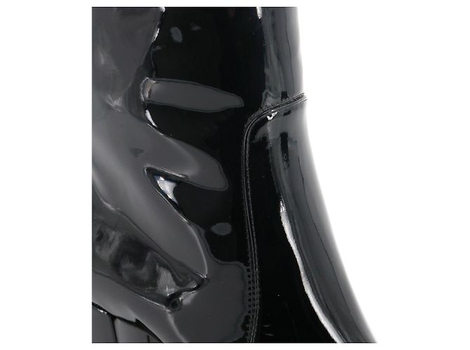 SAINT LAURENT - Saint Laurent Stiefel aus schwarzem Lackleder (Größe 37) - Ansicht 4