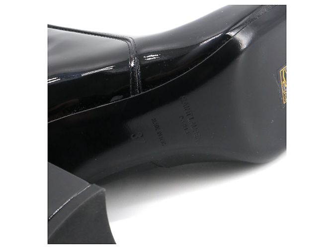 SAINT LAURENT - Saint Laurent Stiefel aus schwarzem Lackleder (Größe 37) - Ansicht 5