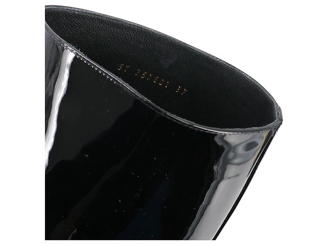 SAINT LAURENT - Saint Laurent Stiefel aus schwarzem Lackleder (Größe 37) - Ansicht 6