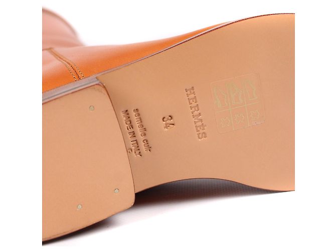 Kelly Hermès Botas HERMES T.EU 34 Cuero Castaño - vista 7