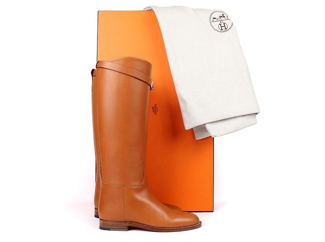 Kelly Hermès Botas HERMES T.EU 34 Cuero Castaño - vista 8