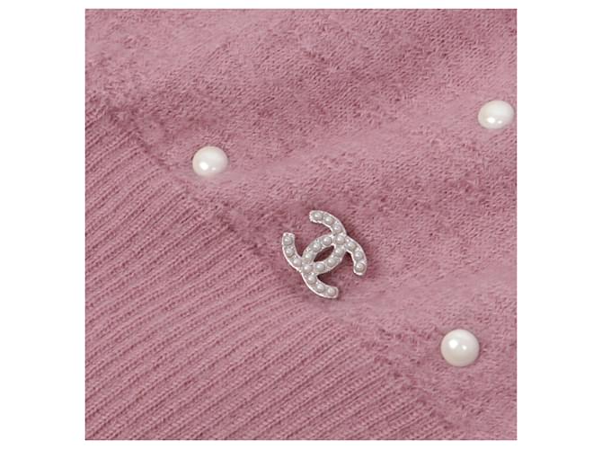 CHANEL - Chanel rosa Mohair Pullover mit Perlen (Größe 44) Pink - Ansicht 3