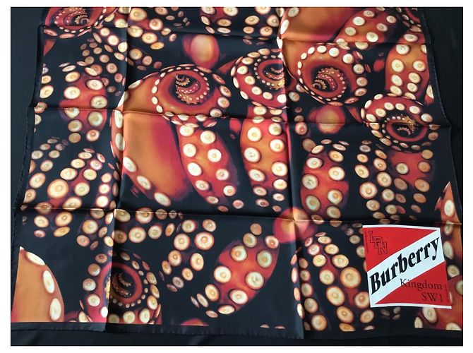 Sciarpa di seta Burberry motivo polpo 90cm Multicolore - vista 10