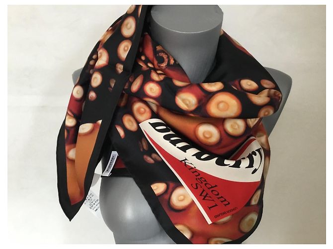 Sciarpa di seta Burberry motivo polpo 90cm Multicolore - vista 11