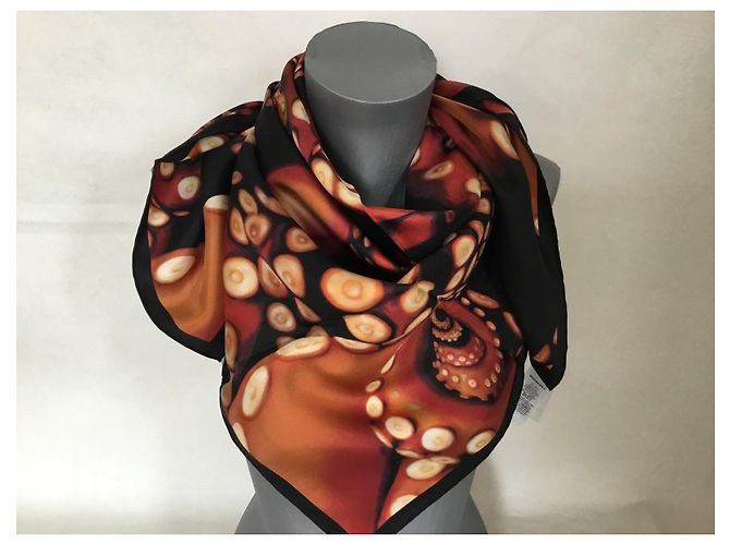 Sciarpa di seta Burberry motivo polpo 90cm Multicolore - vista 12