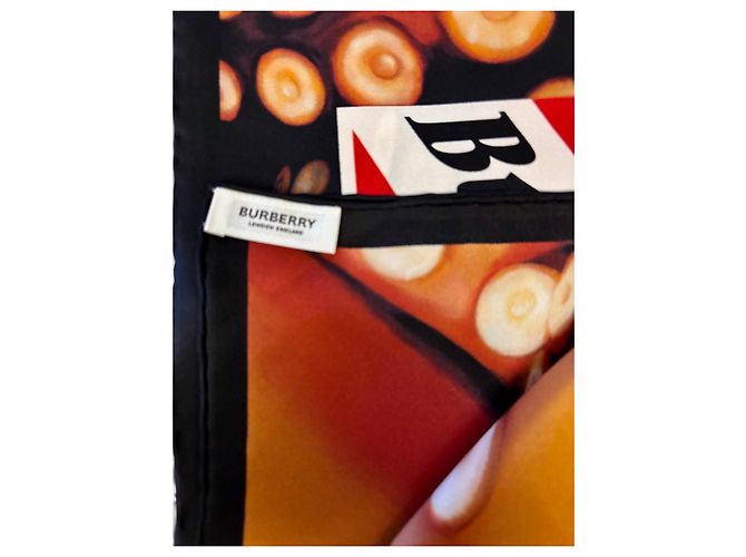 Sciarpa di seta Burberry motivo polpo 90cm Multicolore - vista 2
