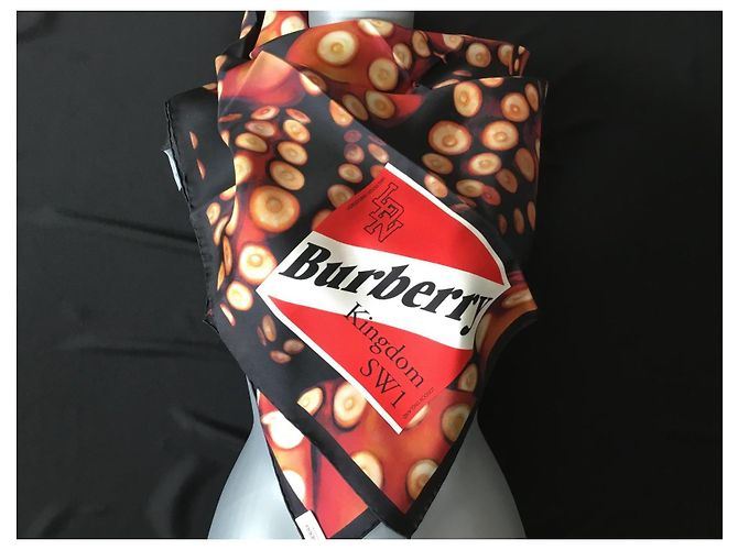 Sciarpa di seta Burberry motivo polpo 90cm Multicolore - vista 6