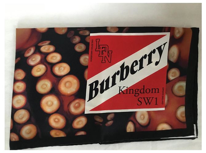 Sciarpa di seta Burberry motivo polpo 90cm Multicolore - vista 7