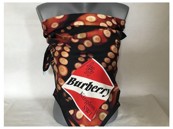 Sciarpa di seta Burberry motivo polpo 90cm Multicolore - vista 8