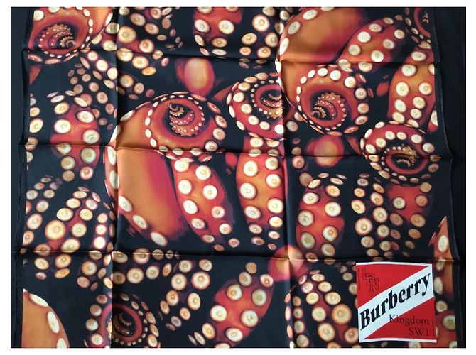 Sciarpa di seta Burberry motivo polpo 90cm Multicolore - vista 9