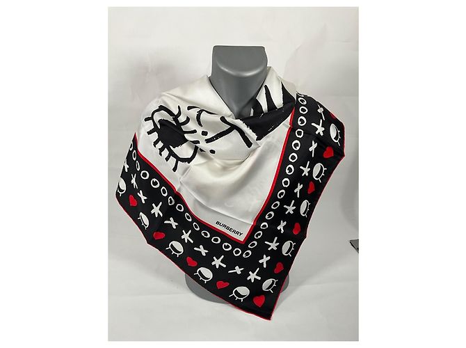 Sciarpa di seta Burberry XOXO 90cm Multicolore - vista 10