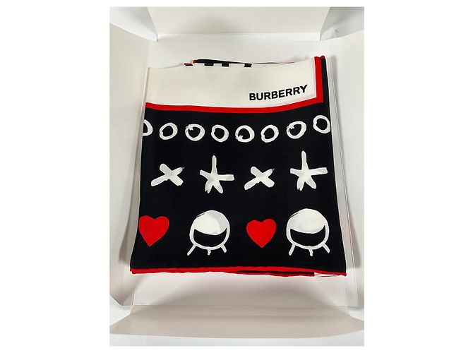 Sciarpa di seta Burberry XOXO 90cm Multicolore - vista 15