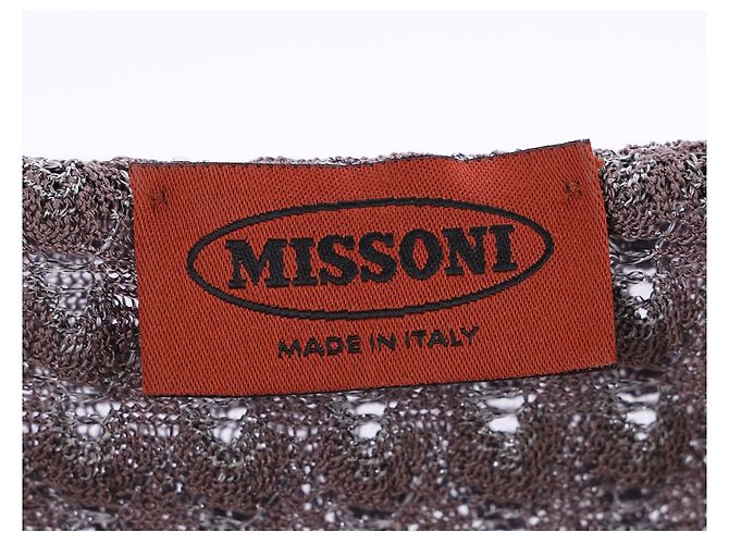 Vestido mini de viscosa marrón con escote profundo de punto Missoni Castaño Roja - vista 10