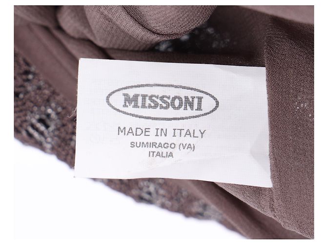 Vestido mini de viscosa marrón con escote profundo de punto Missoni Castaño Roja - vista 12