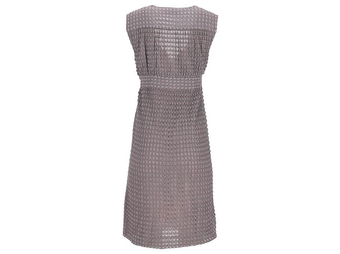 Vestido mini de viscosa marrón con escote profundo de punto Missoni Castaño Roja - vista 3