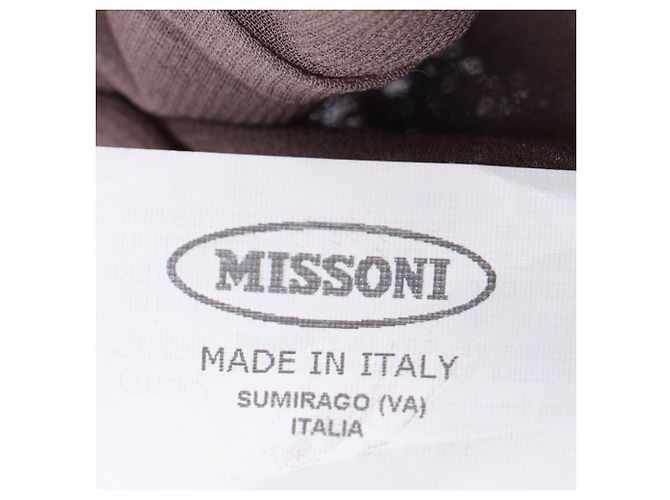 Vestido mini de viscosa marrón con escote profundo de punto Missoni Castaño Roja - vista 6