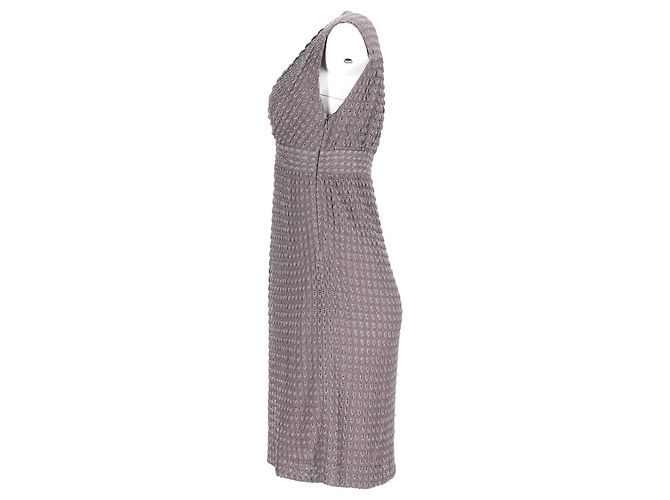 Vestido mini de viscosa marrón con escote profundo de punto Missoni Castaño Roja - vista 8