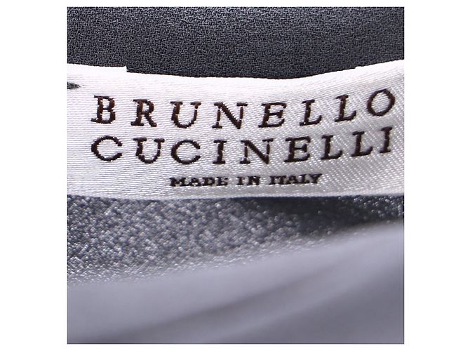 Vestido mini drapeado en seda gris Brunello Cucinelli - vista 4