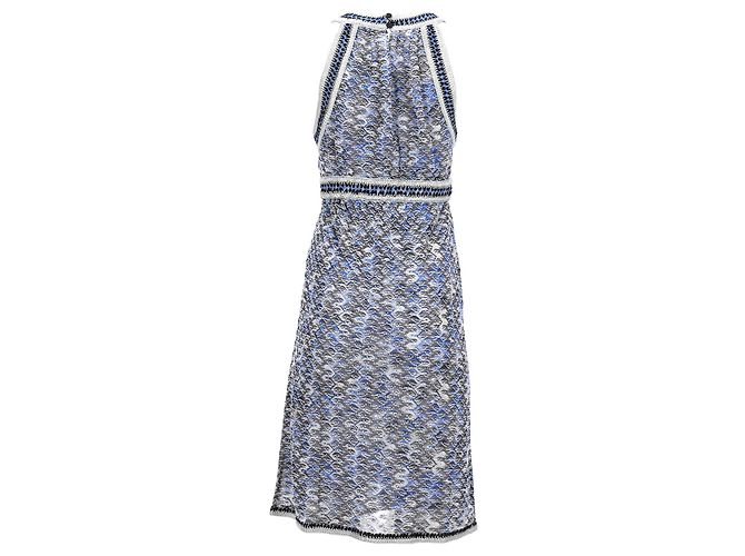 Missoni Strick-Halterkleid aus blauer Viskose - Ansicht 3