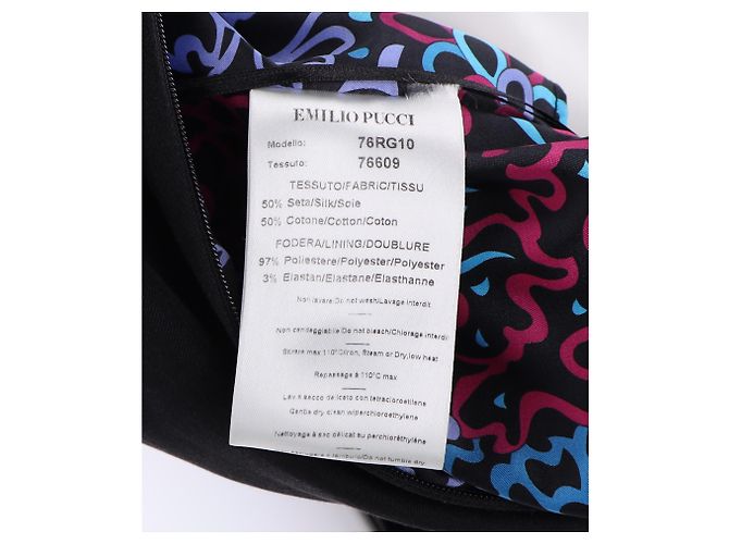 Abito maxi con collo halter decorato Emilio Pucci in seta nera Nero - vista 12