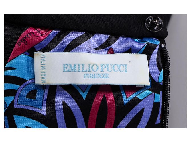 Abito maxi con collo halter decorato Emilio Pucci in seta nera Nero - vista 14