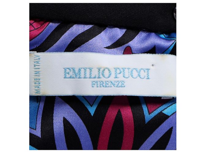 Abito maxi con collo halter decorato Emilio Pucci in seta nera Nero - vista 7