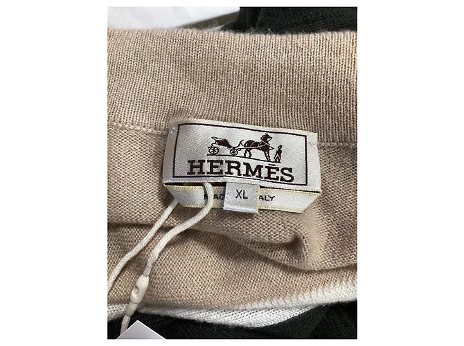Cardigan con zip Hermès in cashmere multicolore Marrone Rosso - vista 11