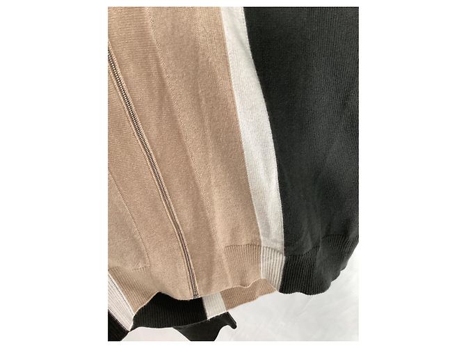 Cardigan con zip Hermès in cashmere multicolore Marrone Rosso - vista 13