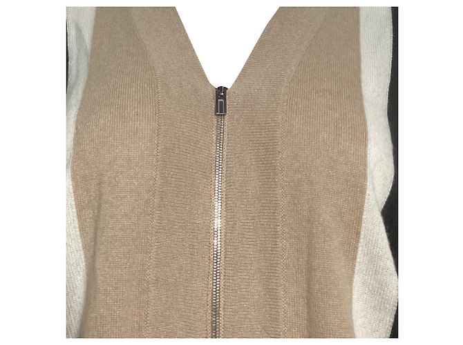 Cardigan con zip Hermès in cashmere multicolore Marrone Rosso - vista 3