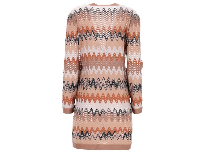 Missoni Zigzag langes Strickjacke mit Knöpfen aus mehrfarbigem Viskose Mehrfarben - Ansicht 3