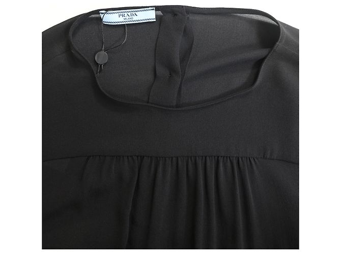 Prada Back Buttoned Blouse in Black Viscose - view 10