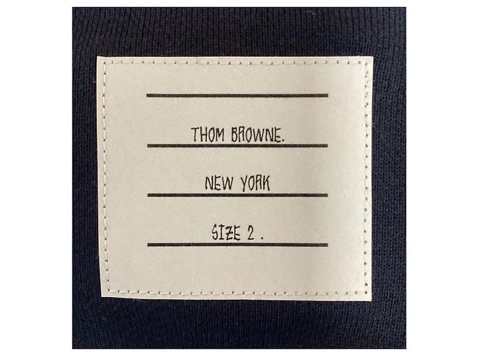 Thom Browne 4-Bar Loopback Zip Hoodie aus Navy Baumwolle Blau Marineblau - Ansicht 13
