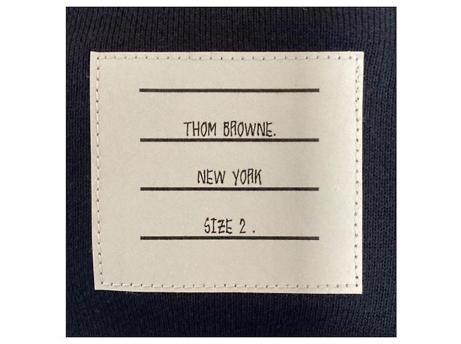 Thom Browne 4-Bar Loopback Zip Hoodie aus Navy Baumwolle Blau Marineblau - Ansicht 6