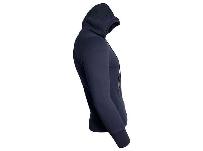 Thom Browne 4-Bar Loopback Zip Hoodie aus Navy Baumwolle Blau Marineblau - Ansicht 7