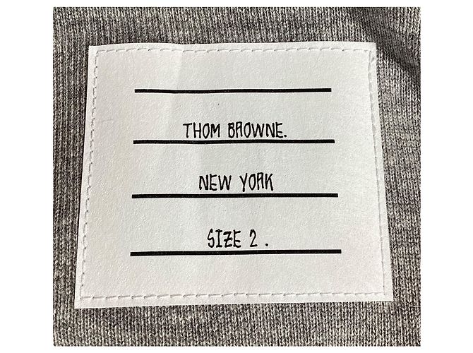 Grauer Baumwoll-Sweatshirt mit Rundhalsausschnitt 4-Bar Loopback von Thom Browne - Ansicht 7