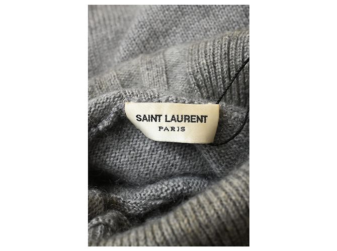 Grau Woll Rollkragenpullover von Saint Laurent - Ansicht 9