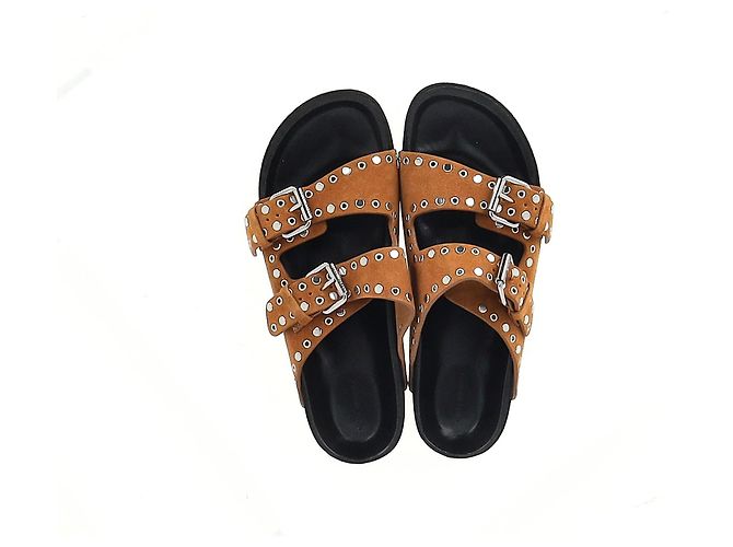 Sandalias planas con hebilla Lennya en ante marrón de Isabel Marant - vista 10